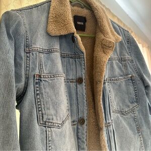 ASOS Jean Jacket Cropped with Sherpa Lining